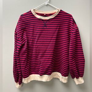 Women’s Long Sleeve Red Crewneck Sweater